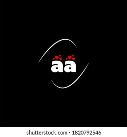 A A letter logo monogram design on black color background