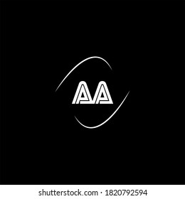 A A letter logo monogram design on black color background