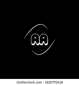 A A letter logo monogram design on black color background