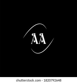 A A letter logo monogram design on black color background
