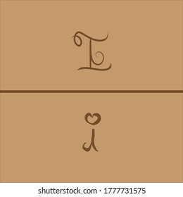 I letter logo monogram design with small and capital letter