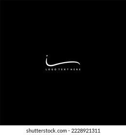 Logo, Buchstabe I Monogramm-Logo, handschriftliche Buchstaben I Logo