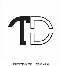TO Letter logo monogram with oval shape negative space design template white background