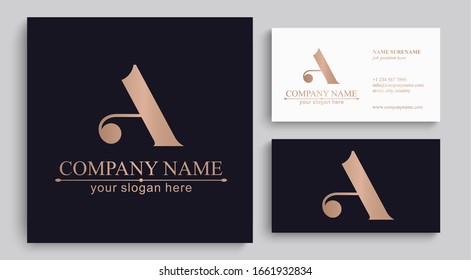 Letra А logotipo o monograma. Para su negocio. Signo vectorial.