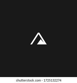 Letter A logo with mountain peaks