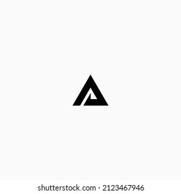 Letter A logo with mountain peaks design