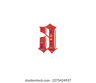 a letter logo multi color pattern design elements vector illustration
