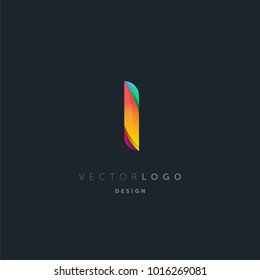 Letter I logo, multi colour letter icon vector template.

