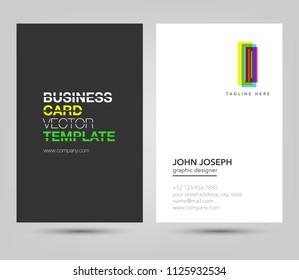 Letter I logo, multi colour letters icon with business card vector template.