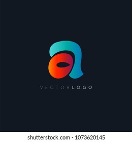 A letter logo multicolor comic design template
