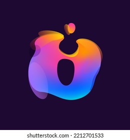 I letter logo in multicolor gradient splash blot. Negative space splash icon. Motion style rainbow glossy emblem. Perfect for cute app, modern nightlife design, vibrant advertising.
