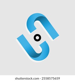 letter logo. n, 2 or u. for brands, industries. colored flat design style. vector design template