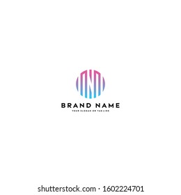 letter logo N color gradient full color vector template