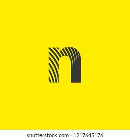 letter logo n lowercase, mutation of lines editable vector