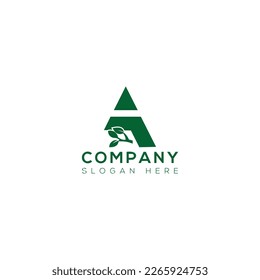 Letter A logo with natural tree