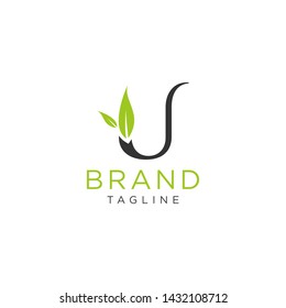 Letter logo nature design or initials alphabet. Simple minimalist style