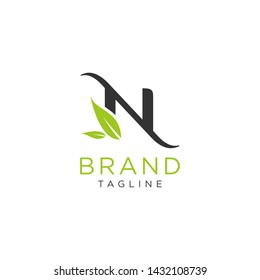 Letter logo nature design or initials alphabet. Simple minimalist style