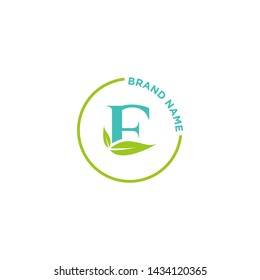 Letter logo nature design or initials alphabet with circle shape. Simple minimalist style