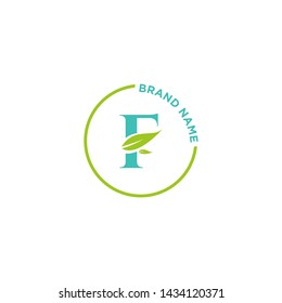 Letter logo nature design or initials alphabet with circle shape. Simple minimalist style