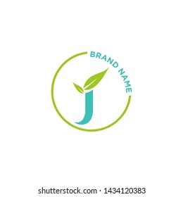 Letter logo nature design or initials alphabet with circle shape. Simple minimalist style