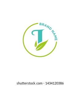 Letter logo nature design or initials alphabet with circle shape. Simple minimalist style