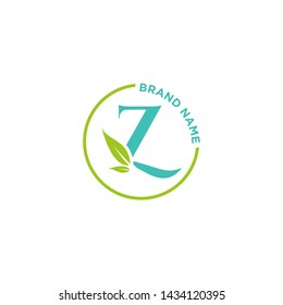 Letter logo nature design or initials alphabet with circle shape. Simple minimalist style