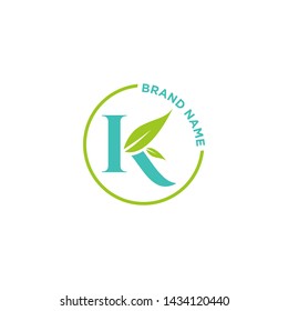 Letter logo nature design or initials alphabet with circle shape. Simple minimalist style