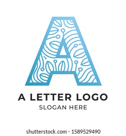 A LETTER LOGO (Nature, Doodle, Technology)