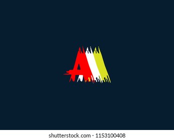 letter a logo with negative space effect for illustration use