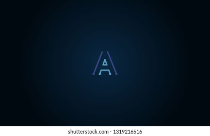 LETTER A LOGO WITH NEGATIVE SPACE EFFECT FOR LOGO DESIGN OR ILLUSTRATION USE