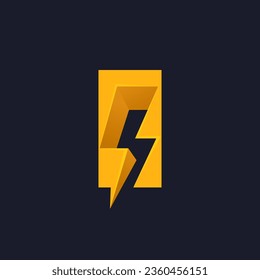I letter logo with negative space lightning. Flash vector monogram. Electric bolt icon. Perfect type for energy labels, superhero t-shirt print, rock music posters, delivery art, electromobile adv.