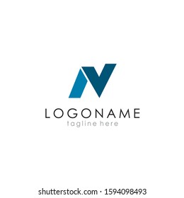 the letter logo NV, the concept rose rapidly for business logos and company names. grow up logo konsep.