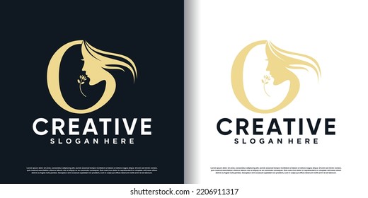  letter logo o with beauty concept Premium Vector