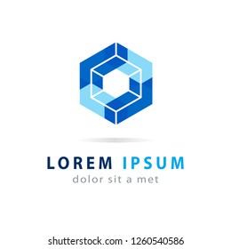 Letter logo O template. Abstract geometric business badge, corporate design elements