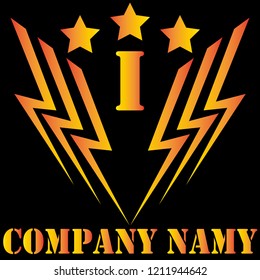 letter I logo on a black background