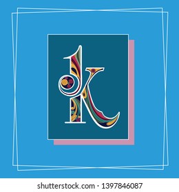 
Сolorful letter logo on the blue background
