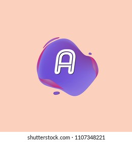 Letter A Logo on the colorful background. A Letter Design Vector with colorful splat and liquid background.