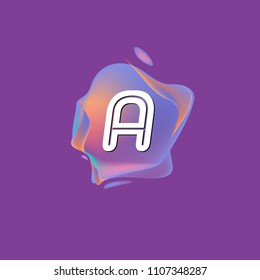 Letter A Logo on the colorful background. A Letter Design Vector with colorful splat and liquid background.