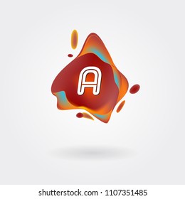 Letter A Logo on the colorful background. A Letter Design Vector with colorful splat and liquid background.