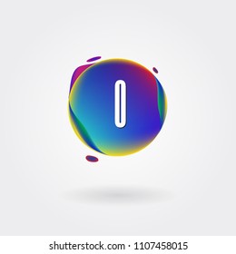 Letter i Logo on the colorful background. A Letter Alphabet Design with colorful splat and liquid background.
