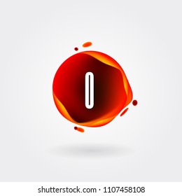 Letter i Logo on the colorful background. A Letter Alphabet Design with colorful splat and liquid background.