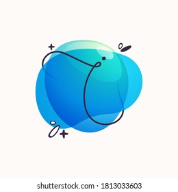Letter I logo on colorful fluid watercolor abstract shape background. Gradient overlapping style typeface can be used for ads banners, web design, modern identity, etc.