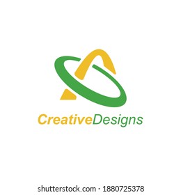 Letter A Logo With Orbit Template Illustration
