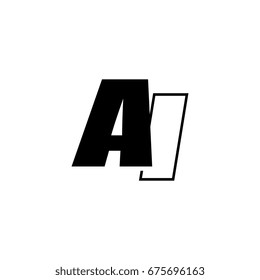 letter A and I logo overlapping black negative