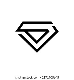 letter logo P diamond vector.