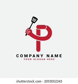 a Letter logo, P Food Letter logo