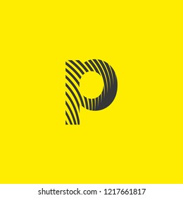 letter logo p lowercase, mutation of lines editable vector
