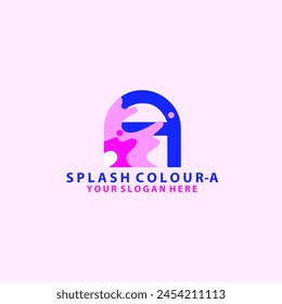 Una combinación de diseño de logotipo de letra y gota de pintura