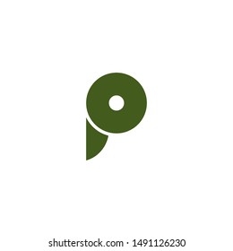 LETTER LOGO P..GREEN AND WITH WHITE BACKGROUND