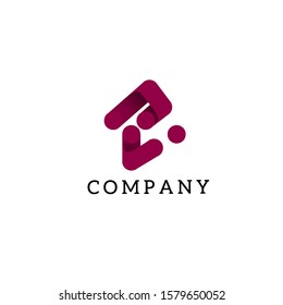 Letter Logo PI vector template in red